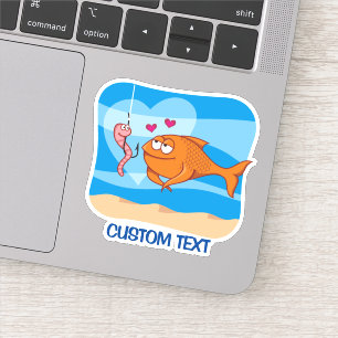 Sticker Poisson et appât en amour