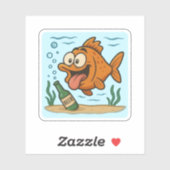 Sticker Poisson et bière (Feuille)