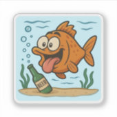 Sticker Poisson et bière (Devant)