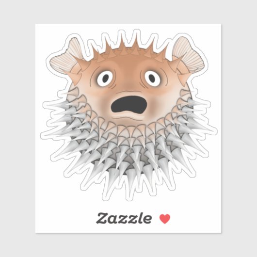 Sticker Poisson-fleur choqué (Feuille)