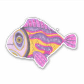 Sticker Poisson grincheux et coloré (Devant)