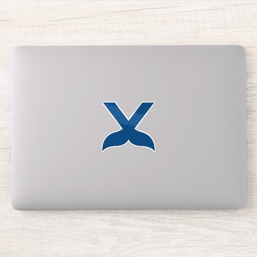 Sticker Poisson Lettre V Classique (Ordinateur)