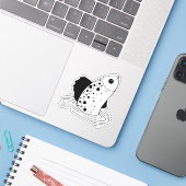 Sticker Poisson Line Art (Ordinateur portable avec iPhone)