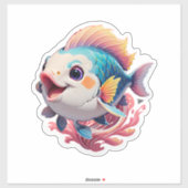 Sticker Poisson mignon (Feuille)