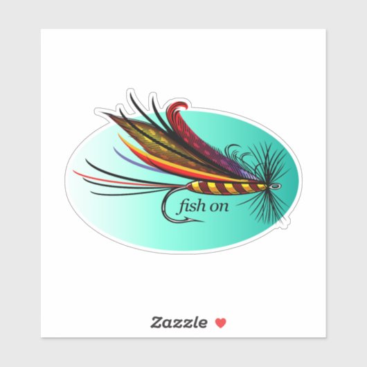 Sticker poisson (mouche) (Feuille)