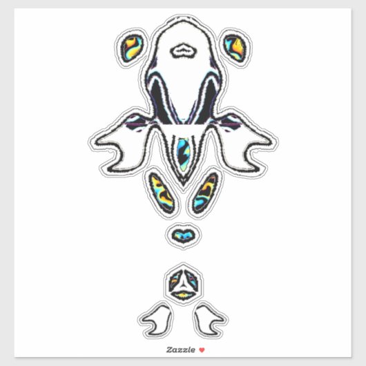 Sticker Poisson psychédélique (Feuille)