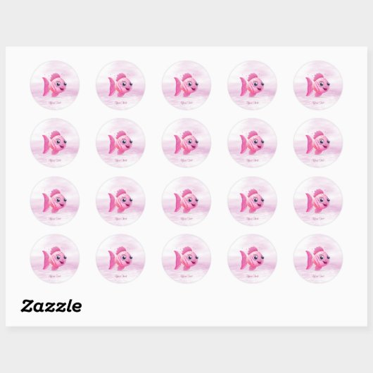 Sticker Poisson Rose (Feuille)