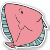 Sticker Poisson rose et vert (Devant)