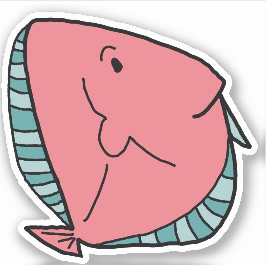 Sticker Poisson rose et vert (Devant)