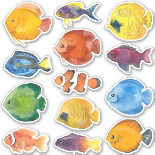 Sticker Poisson tropical (Devant)