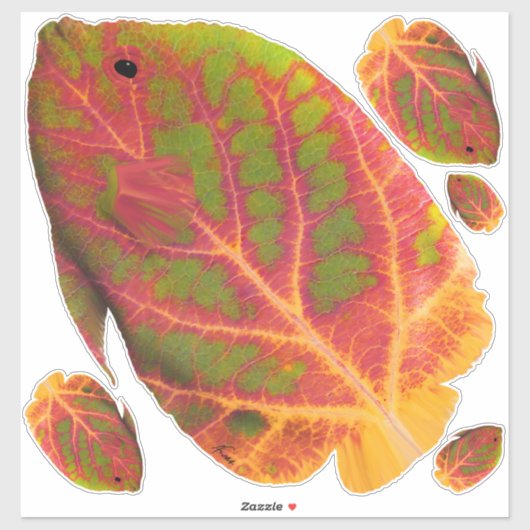 Sticker Poisson tropique feuille d'Aspen 1 (Feuille)