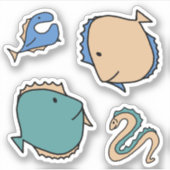 Sticker Poissons caprins et anguilles (Devant)