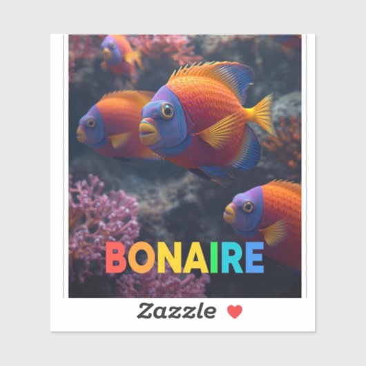 Sticker Poissons de récif à bonaire (Feuille)