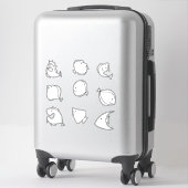Sticker Poissons fantaisistes mignons (Sur valise)
