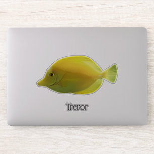 Sticker Poissons jaunes tropicaux avec le nom