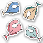 Sticker Poissons rose bleu (Devant)