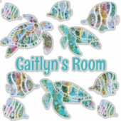 Sticker Poissons tropicaux et tortues de mer (Devant)