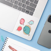 Sticker Poissons Whimsical (Ordinateur portable avec iPhone)