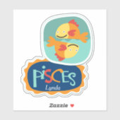 Sticker Poissons Zodiac Contour (Feuille)