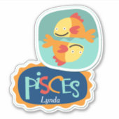 Sticker Poissons Zodiac Contour (Devant)