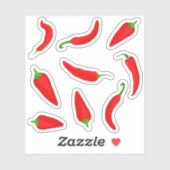 Sticker Poivrons caricaturés Red Chili (Feuille)