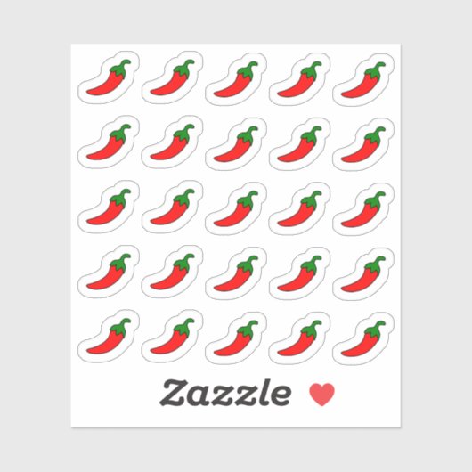 Sticker Poivrons rouges Épicé Livre Notation Planneur déco (Feuille)