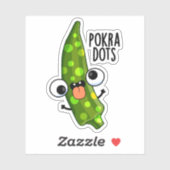 Sticker Pokra Dots Funny Okra Pun (Feuille)
