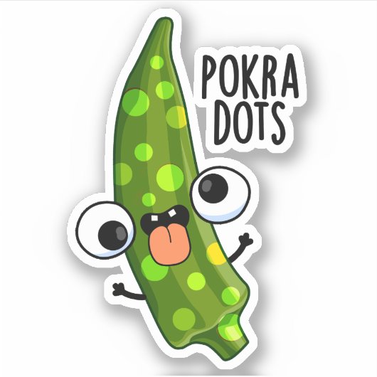 Sticker Pokra Dots Funny Okra Pun (Devant)