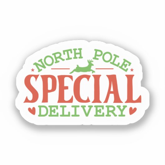 Sticker Pôle Nord Livraison spéciale Noël (Recto)