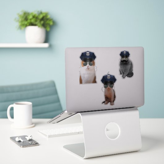 Sticker Police (Ordinateur portable sur le bureau)