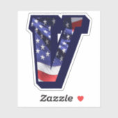 Sticker Police du drapeau Monogram V USA (Feuille)
