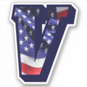 Sticker Police du drapeau Monogram V USA (Devant)