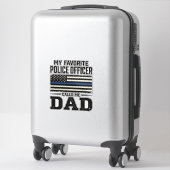 Sticker Police Officer Dad Vintage Flag Shirt Design_1 (Sur valise)