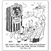 Sticker Police Punch et Judy Cartoon. (Devant)