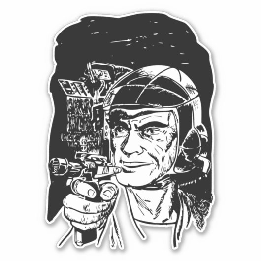 Sticker Police spatiale (Devant)