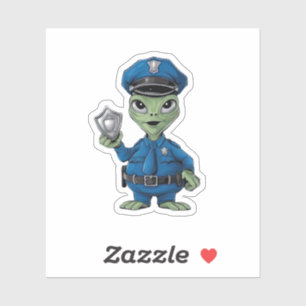 Sticker Policeman Alien