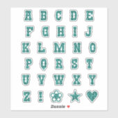 Sticker Polices de thème occidental Lettres alphabet Paisl (Feuille)