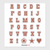 Sticker Polices de thème occidental Lettres alphabétiques  (Feuille)