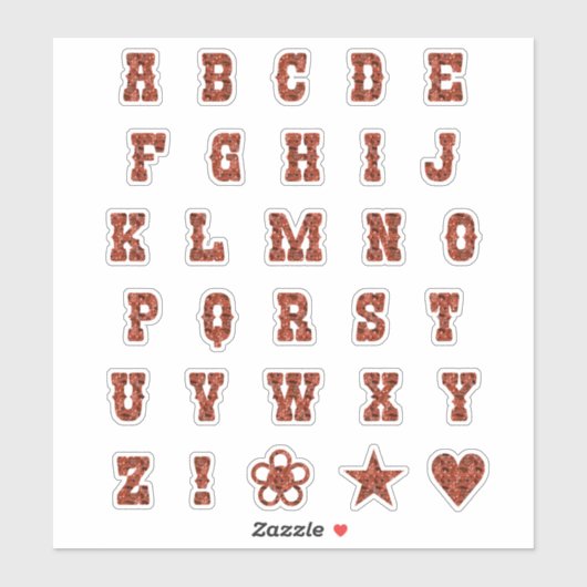 Sticker Polices de thème occidental Lettres alphabétiques  (Feuille)