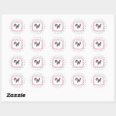 Sticker Polka Dot & Monogramme Rose (Feuille)