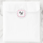 Sticker Polka Dot & Monogramme Rose (Sac)