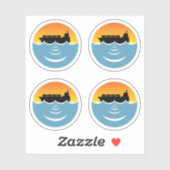 Sticker pollution par le bruit de l'océan 4 pack (Feuille)