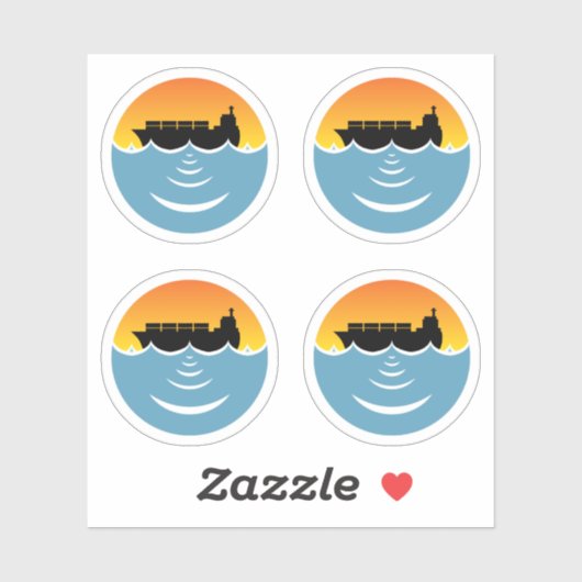 Sticker pollution par le bruit de l'océan 4 pack (Feuille)