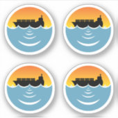 Sticker pollution par le bruit de l'océan 4 pack (Devant)