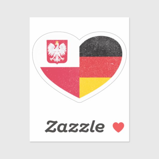 Sticker Pologne Allemagne Allemagne Allemande Drapeau d'am (Feuille)