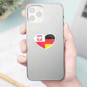 Sticker Pologne Allemagne Allemagne Allemande Drapeau d'am (Téléphone)