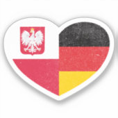 Sticker Pologne Allemagne Allemagne Allemande Drapeau d'am (Recto)