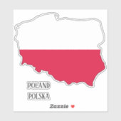 Sticker Pologne Drapeau Charme Carte Patriotique (Feuille)