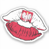 Sticker Pologne Polonais Lipstick Lover Drapeau (Recto)