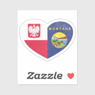 Sticker Pologne Polonaise Montana Montanan Drapeau d'amour